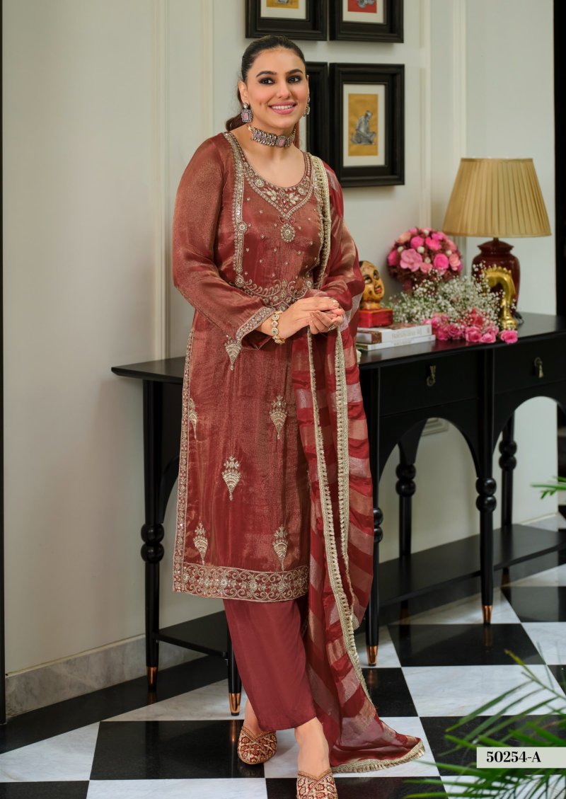 D 50254 A By Zaveri Viscose Simar Beats Readymade Suits 